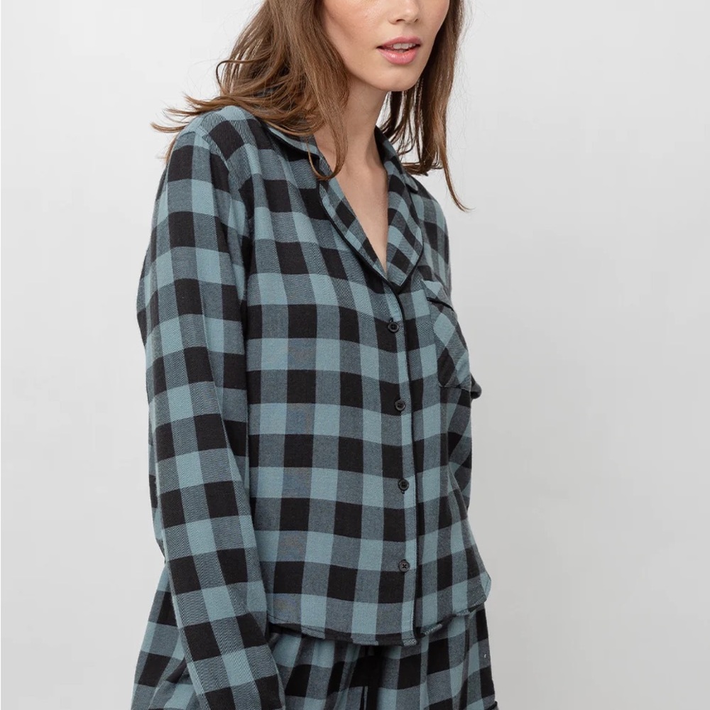 NWT Rails Kellen Pajama set in Dusty Teal Check - Picture 5 of 5